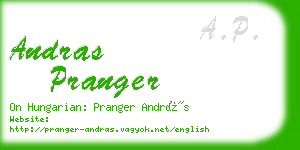 andras pranger business card